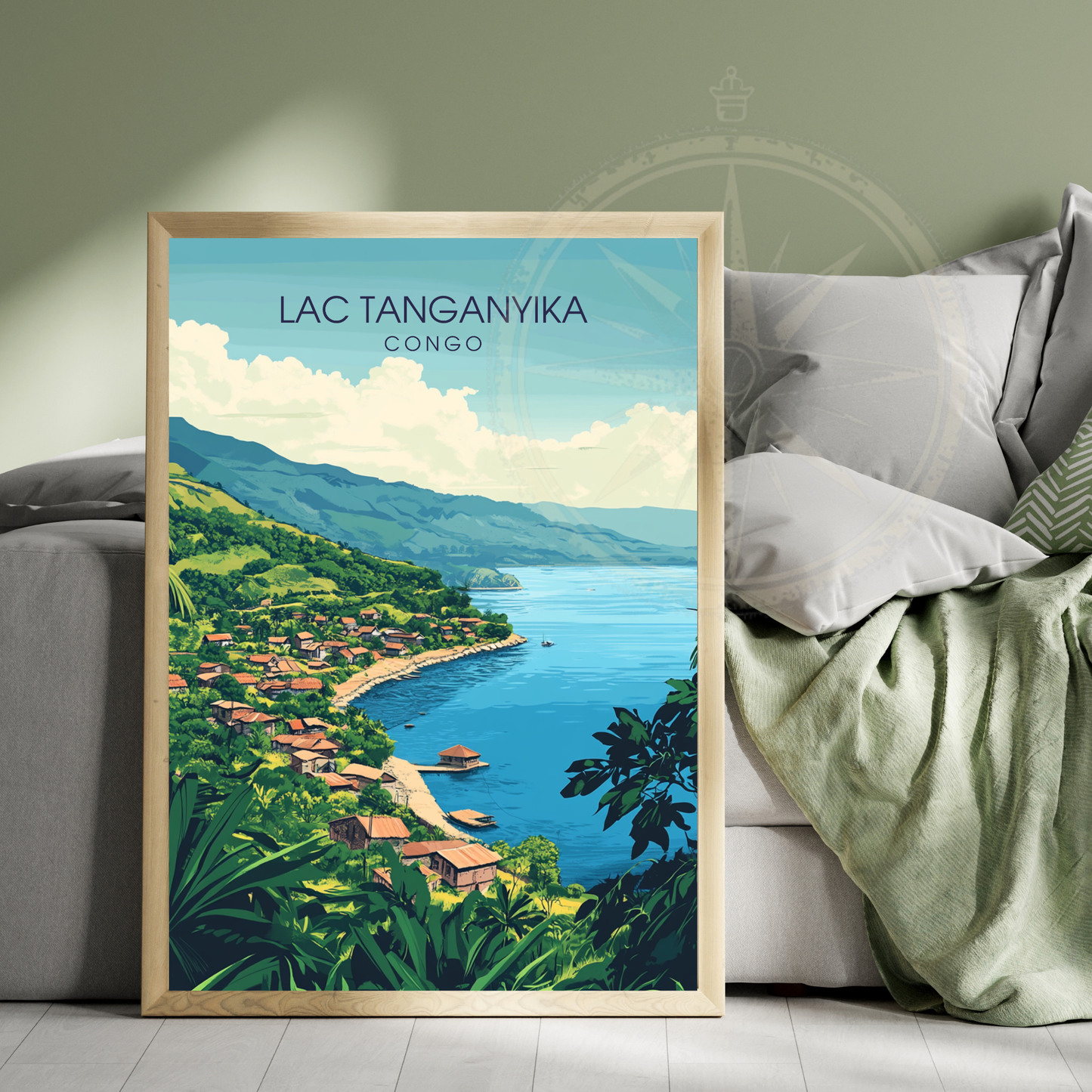 Affiche Lac Tanganyika | Impression Congo | Affiche Lac
