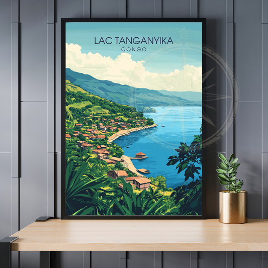 Affiche Lac Tanganyika | Impression Congo | Affiche Lac