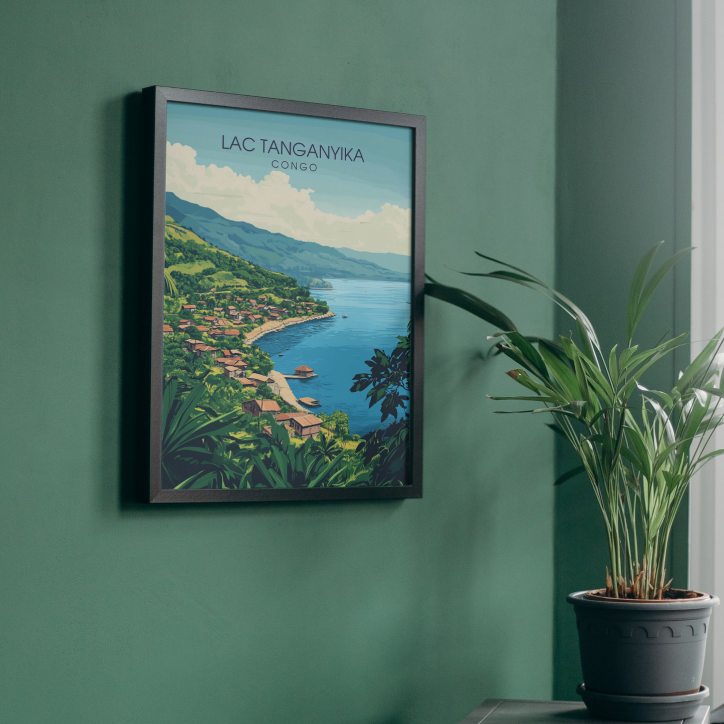 Affiche Lac Tanganyika | Impression Congo | Affiche Lac