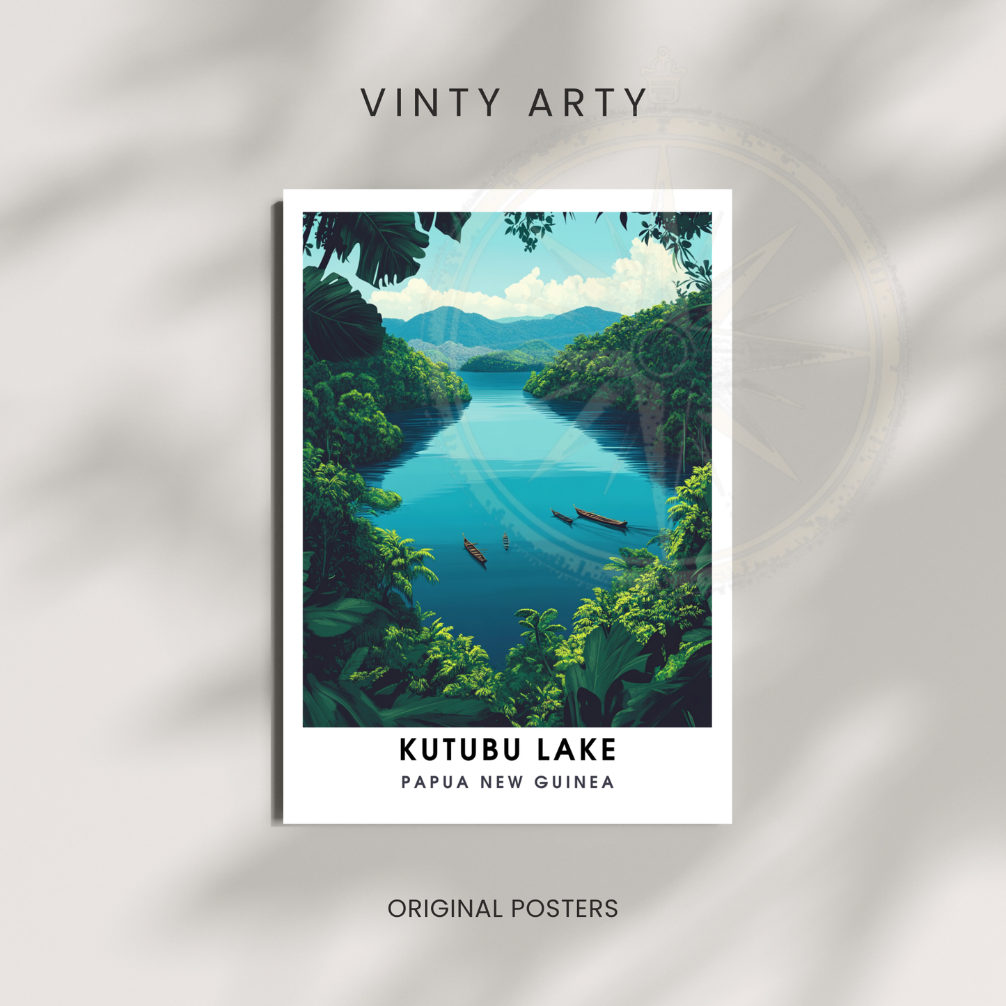 Affiche Lac Katubu | Poster Papouasie-Nouvelle-Guinée | Affiche Lac