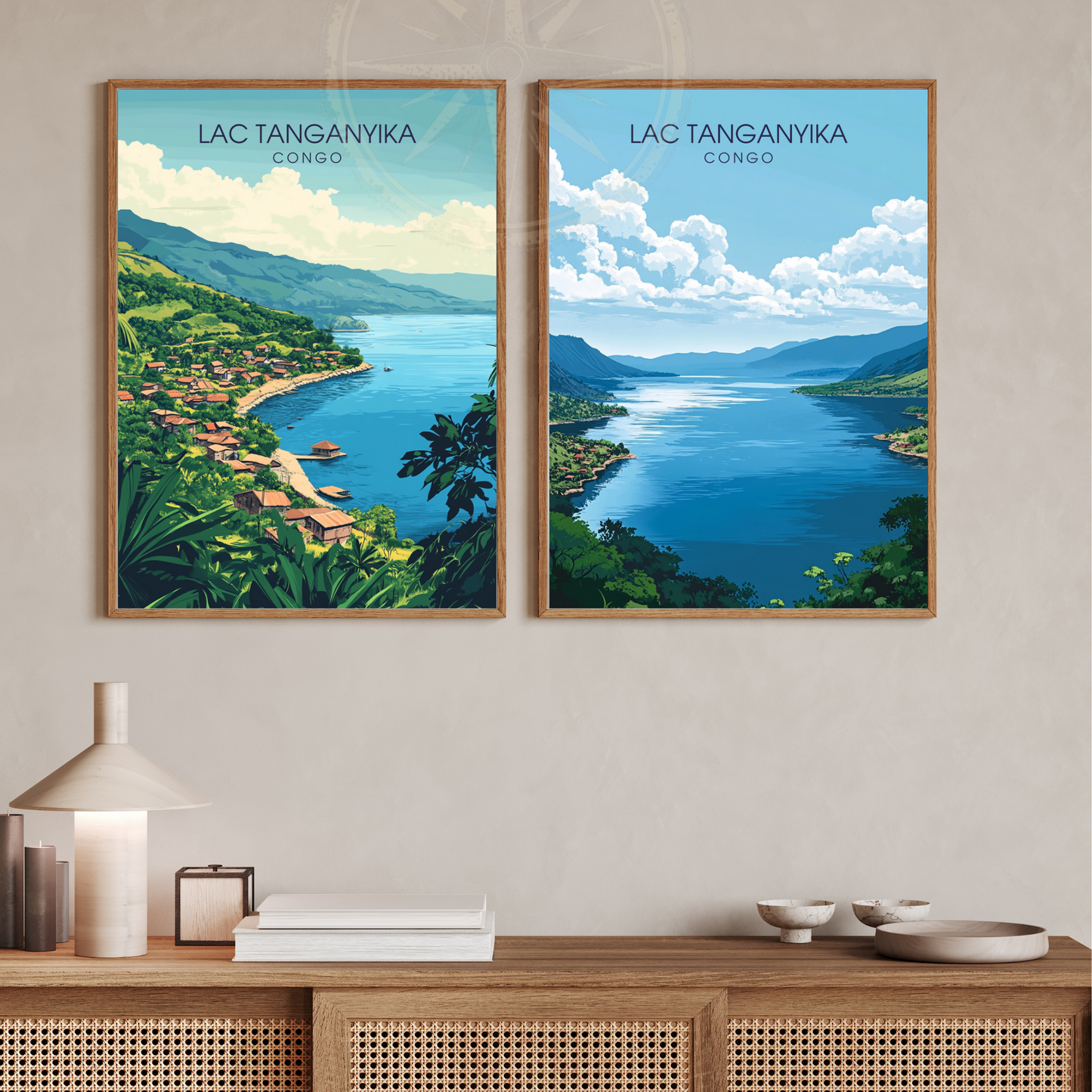 Affiche Lac Tanganyika | Impression Congo | Affiche Lac