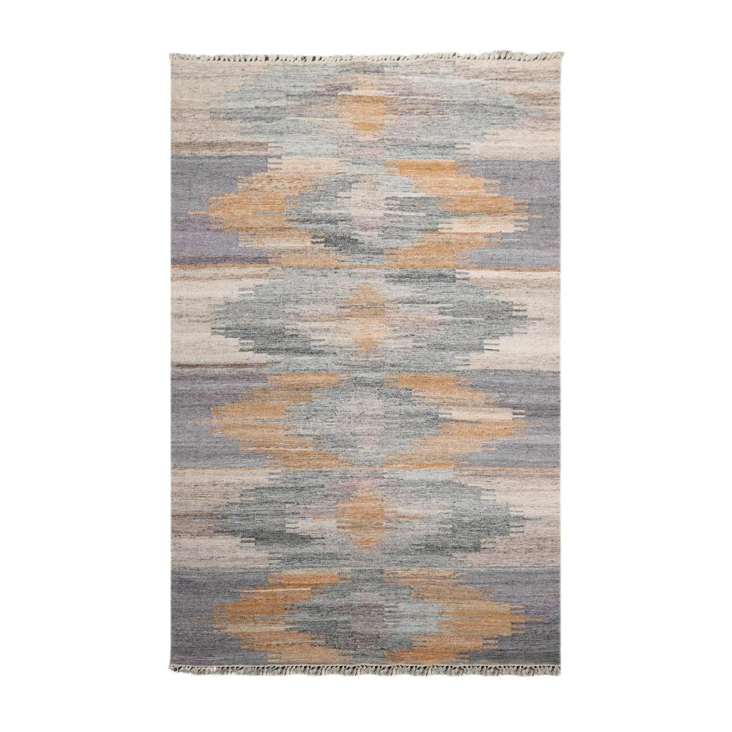 5' x 8' Indoor Outdoor  Hand Woven 100% Recycled PET Yarn Modern Kilim Area Rug Gray