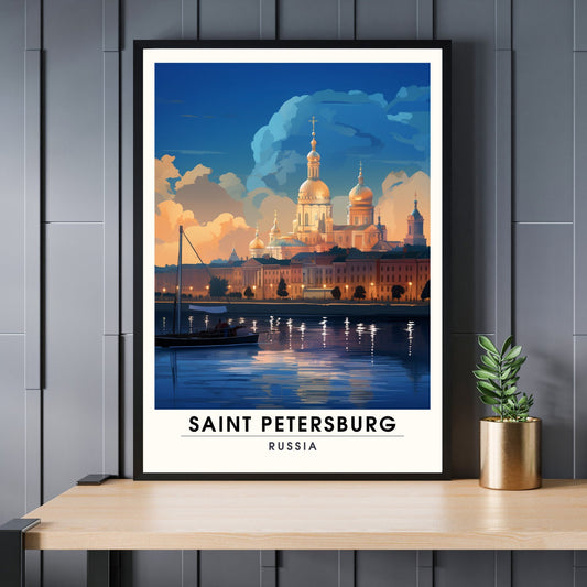 Impression Saint Pétersbourg | Poster de voyage Saint Pétersbourg, Russie | Visite nocturne à  Saint Pétersbourg