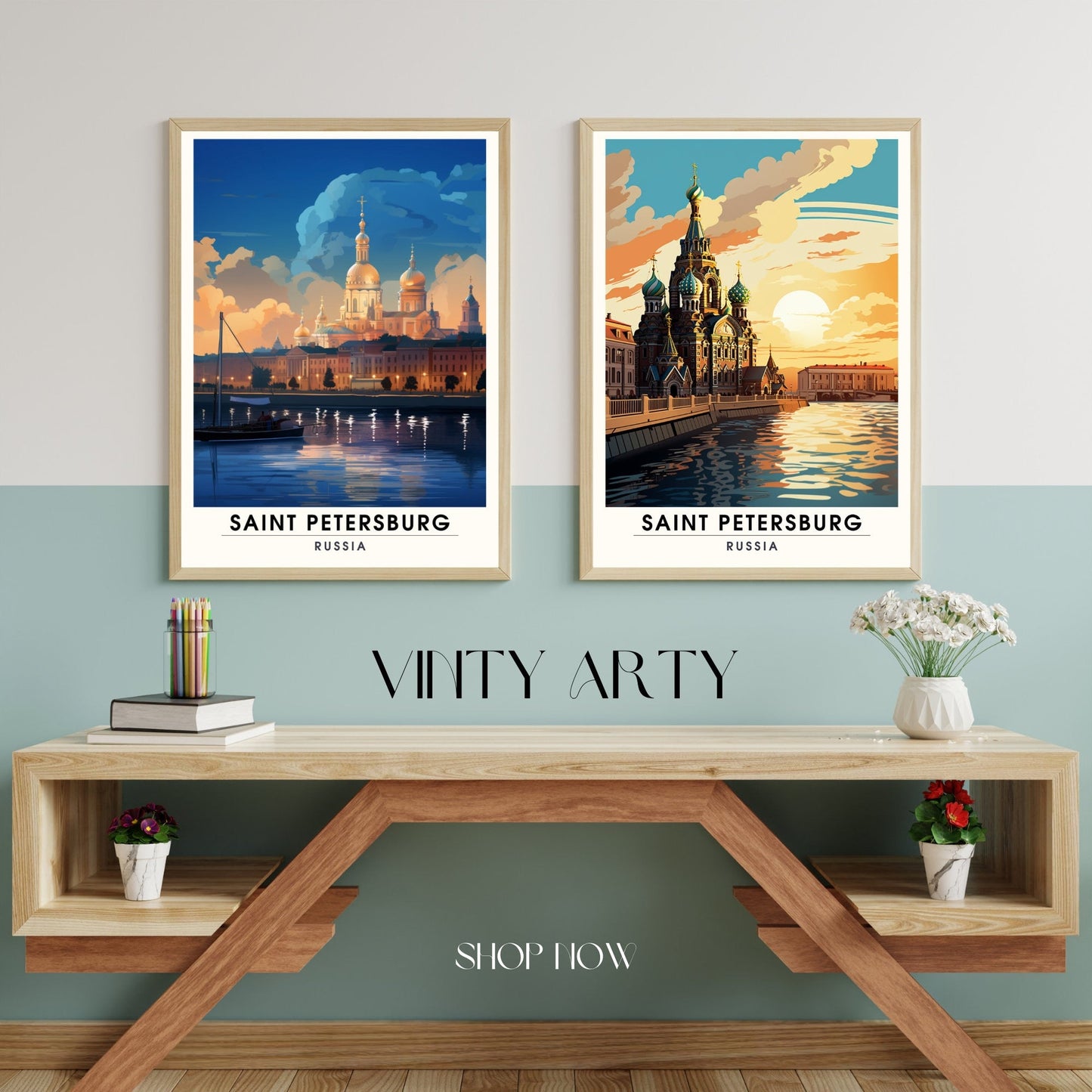 Impression Saint Pétersbourg | Poster de voyage Saint Pétersbourg, Russie | Visite nocturne à  Saint Pétersbourg